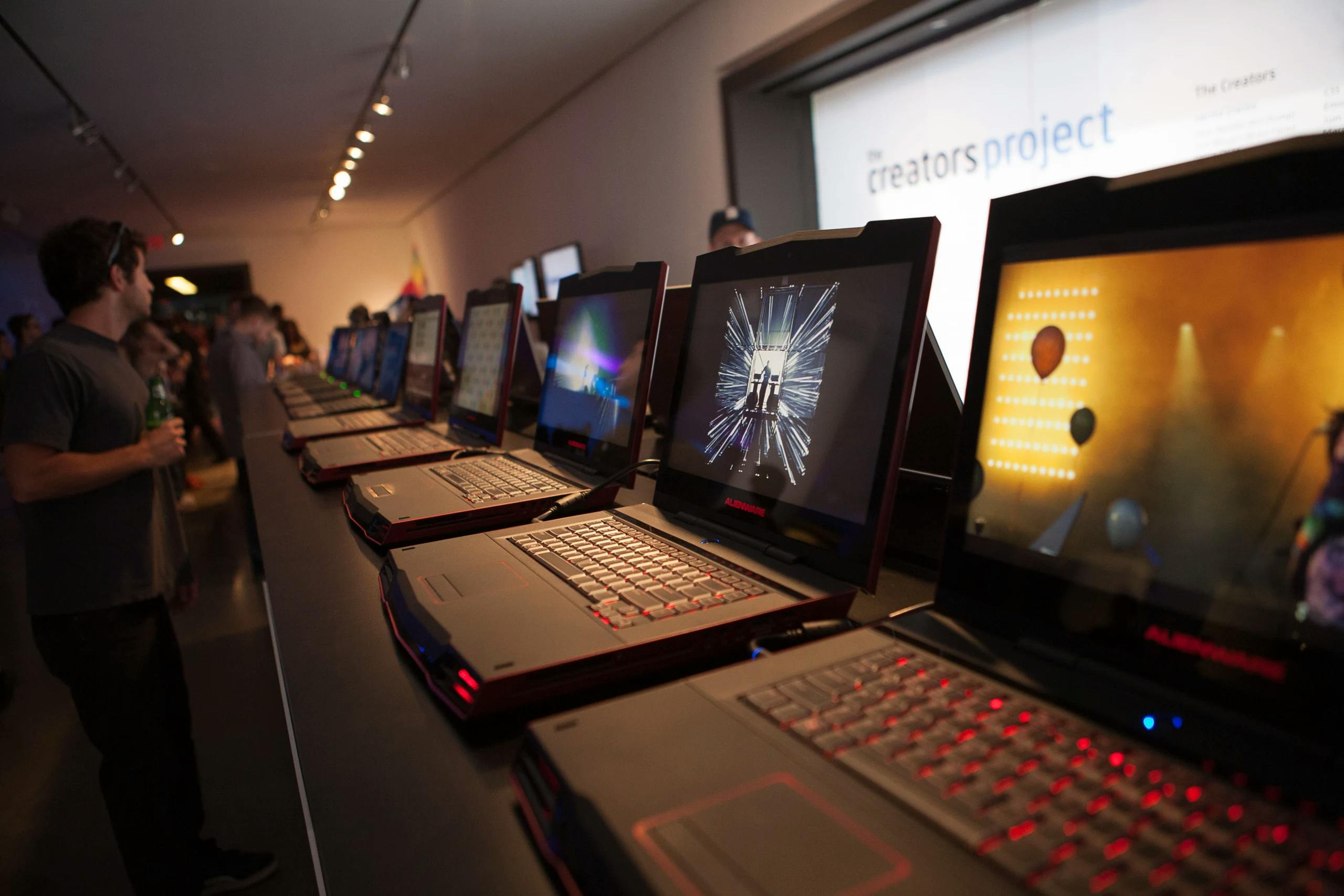 The Creators Project - Intel (sponsor) laptops display at Milk Studios